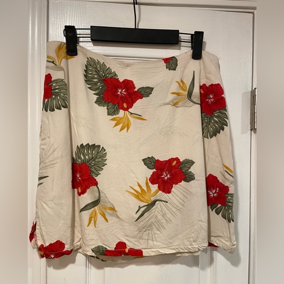 Jamaica Bay Cream Pink Tropical Floral Print Skort Size Zip Flowy Beachy Size 8 - Picture 1 of 8
